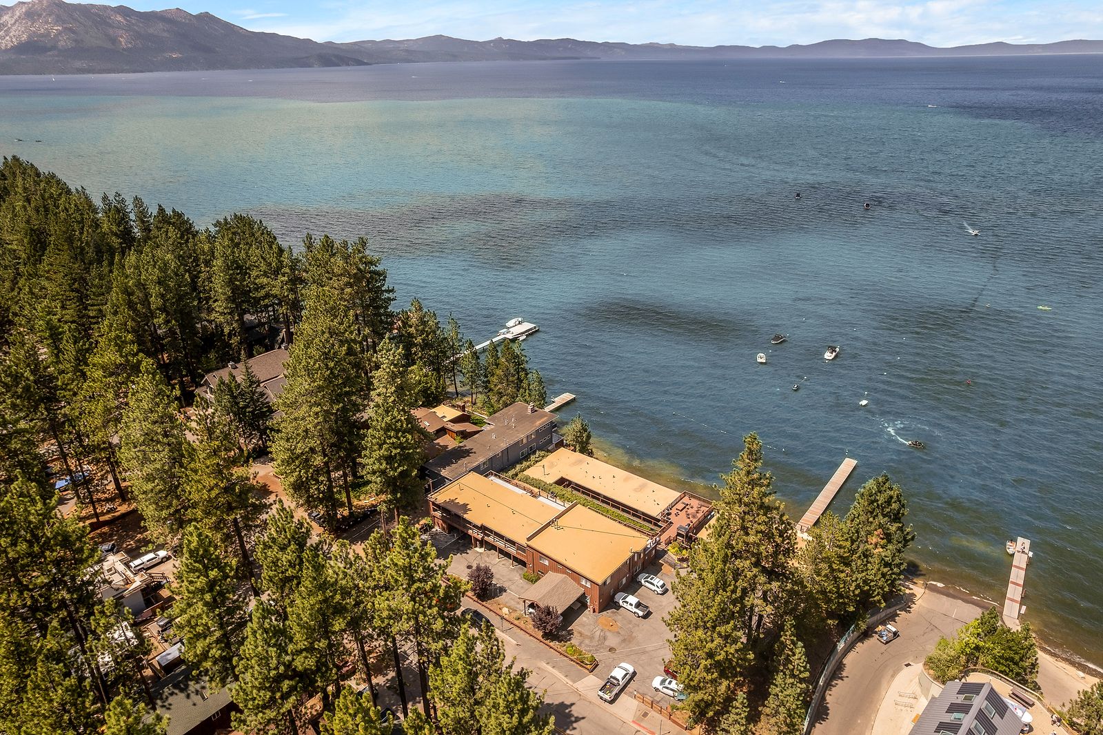 Lake Tahoe stretching north from above the Beachcomber Inn.