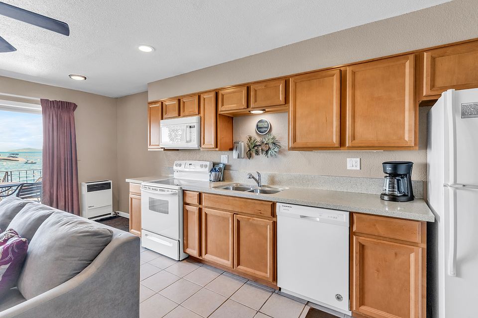 Full kitchen, Unit A at the Beachcomber Inn