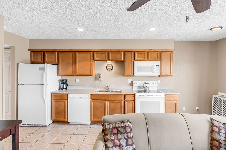 Full kitchen, Unit D at the Beachcomber Inn